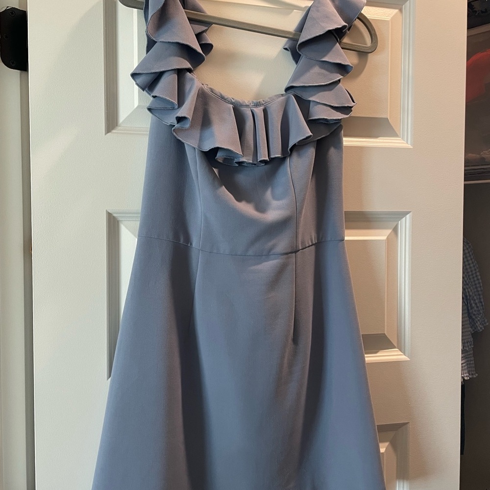 French Connection Blue Off-Shoulder Dress - Picture 3 of 4
